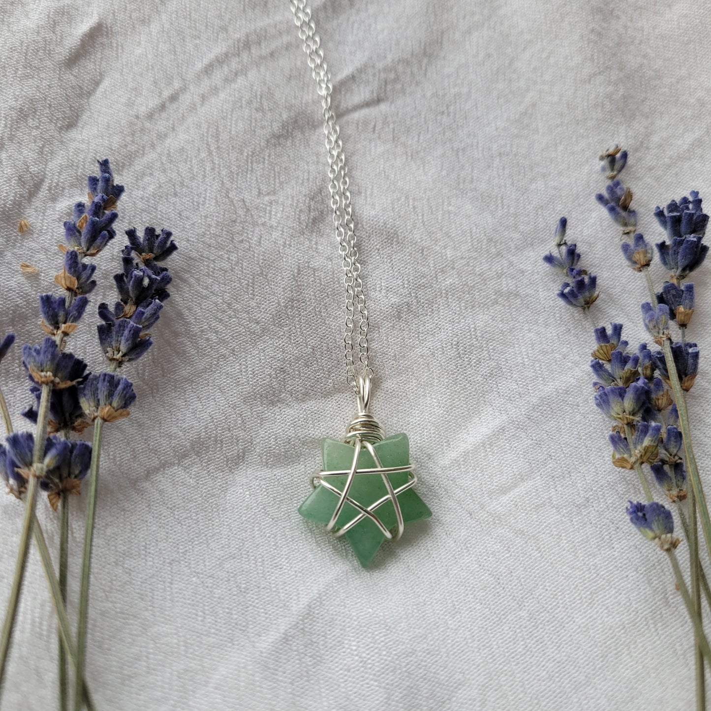 Green Aventurine star necklace