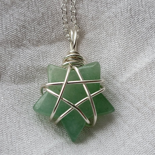 Green Aventurine star necklace