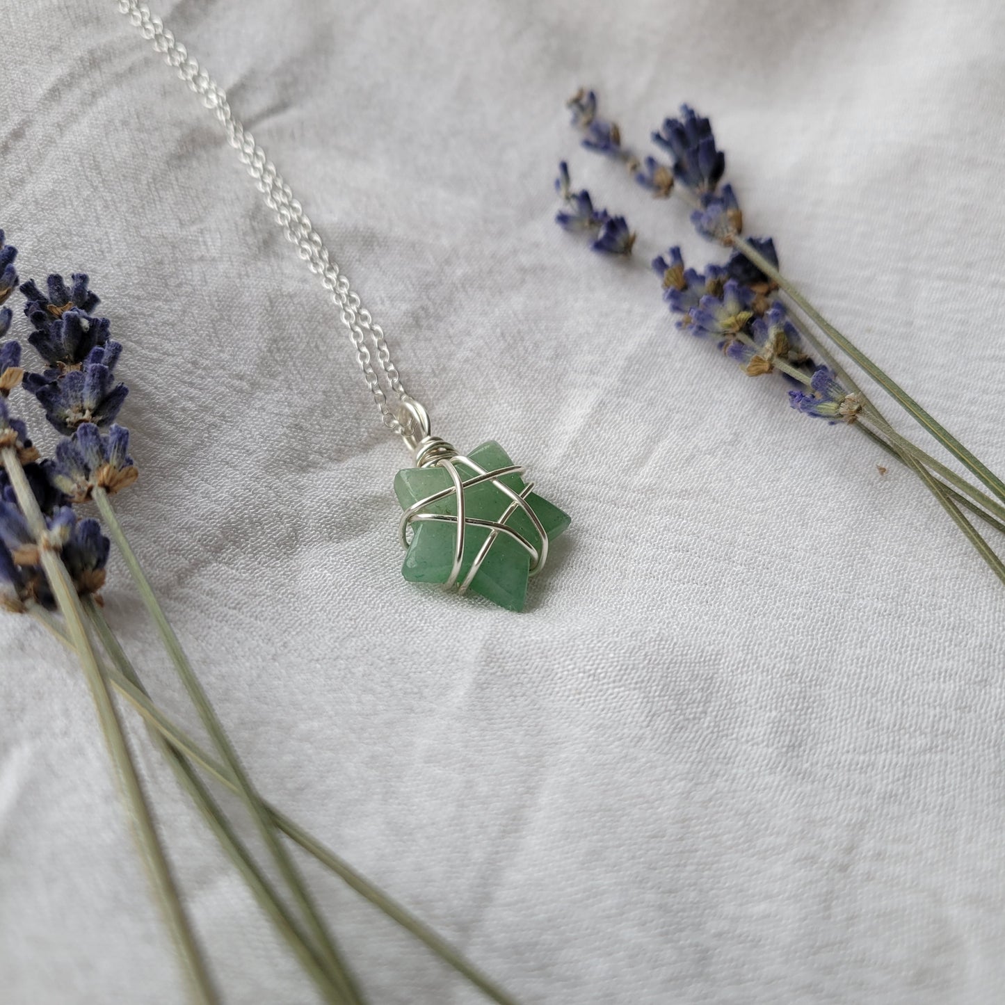 Green Aventurine star necklace